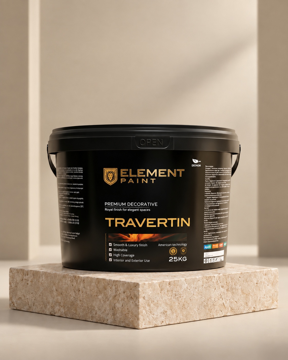 Element Paint Premium Suyuq Travertin chelagi